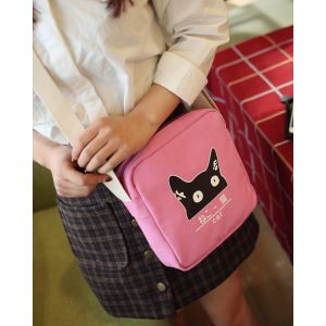 Розовый рюкзак с котиком + сумка + пенал 011
