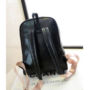 Черный женский кожаный рюкзак с шипами 09