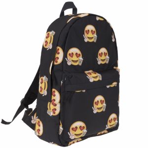 Черный рюкзак со смайликами Emoji 011