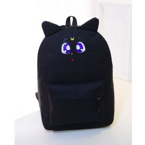 Черный рюкзак с котиком Сейлор Мун 