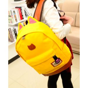 Желтый рюкзак с ушками кошки 041