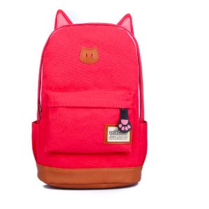 Красный рюкзак с ушками кошки 044
