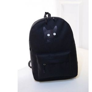 Черный рюкзак с котом 052