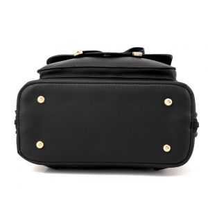 Черная женская кожаная сумка-рюкзак 016