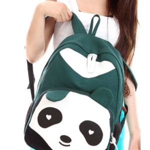 Темно-зеленый рюкзак с пандой 019
