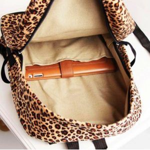 Леопардовый рюкзак с ушками