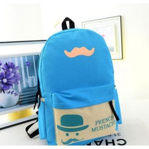 Рюкзак с усами French Mustache небесно-голубого цвета