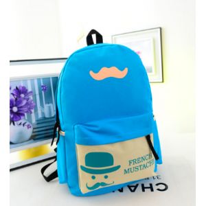 Рюкзак с усами French Mustache небесно-голубого цвета