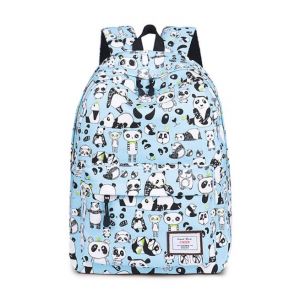 Голубой рюкзак для подростков с пандами