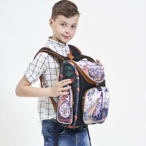 Школьный рюкзак с ортопедической спинкой для мальчика первоклассника с Динозаврами - 02