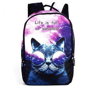 Рюкзак для подростка космос кот в очках
