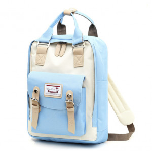 Рюкзак для подростков с USB бело-голубой