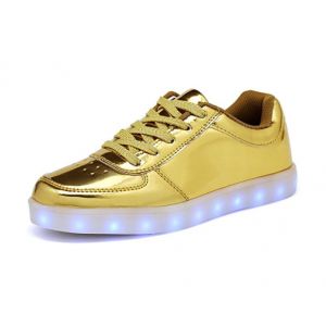 Золотые светящиеся кроссовки с LED подсветкой
