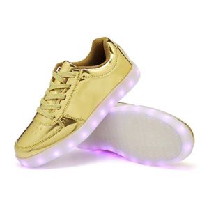 Золотые светящиеся кроссовки с LED подсветкой