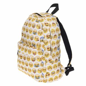 Белый рюкзак со смайликами Emoji 09
