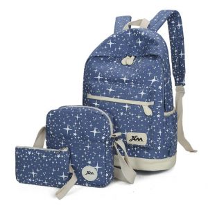 Голубой рюкзак космос + пенал + сумка 039