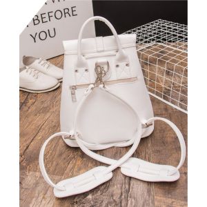 Белый Premium женский кожаный рюкзак 07