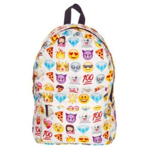 Белый рюкзак с популярными смайликами Emoji 