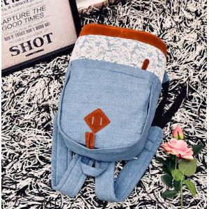 Голубой джинсовый рюкзак для девушки