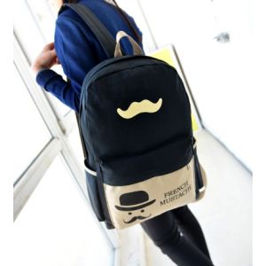 Рюкзак с усами French Mustache черного цвета
