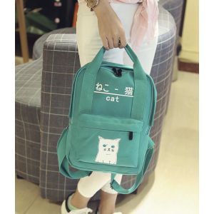 Мятный рюкзак с котом 02