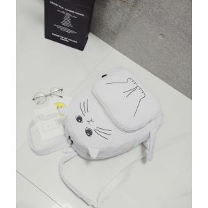 Белый рюкзак с котиком