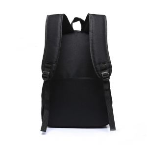 Черный Однотонный Рюкзак для школы с Единорогами