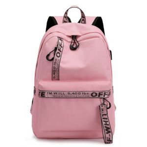 Розовый Молодежный Рюкзак OFF-WHITE