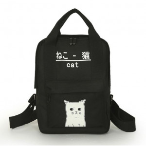 Рюкзак для девочки подростка "Черный Котик" 