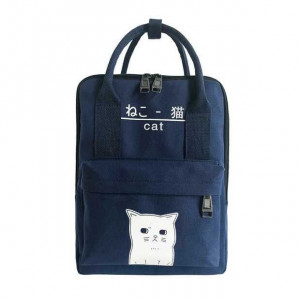 Рюкзак для девочки подростка "Синий Котик" 