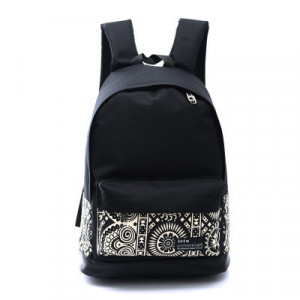 Черный Рюкзак для подростков с узорами