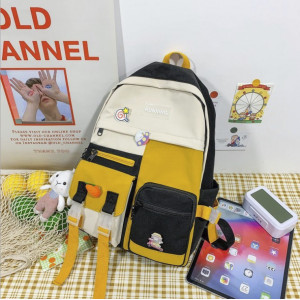 Молодежный рюкзак со значками и карманами 0124