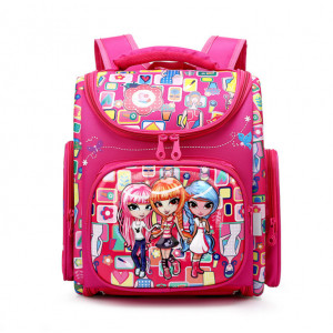 Школьный рюкзак с ортопедической спинкой для девочки первоклассницы с куклами Monster High 