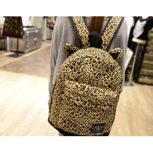 Желтый леопардовый рюкзак с ушками 031